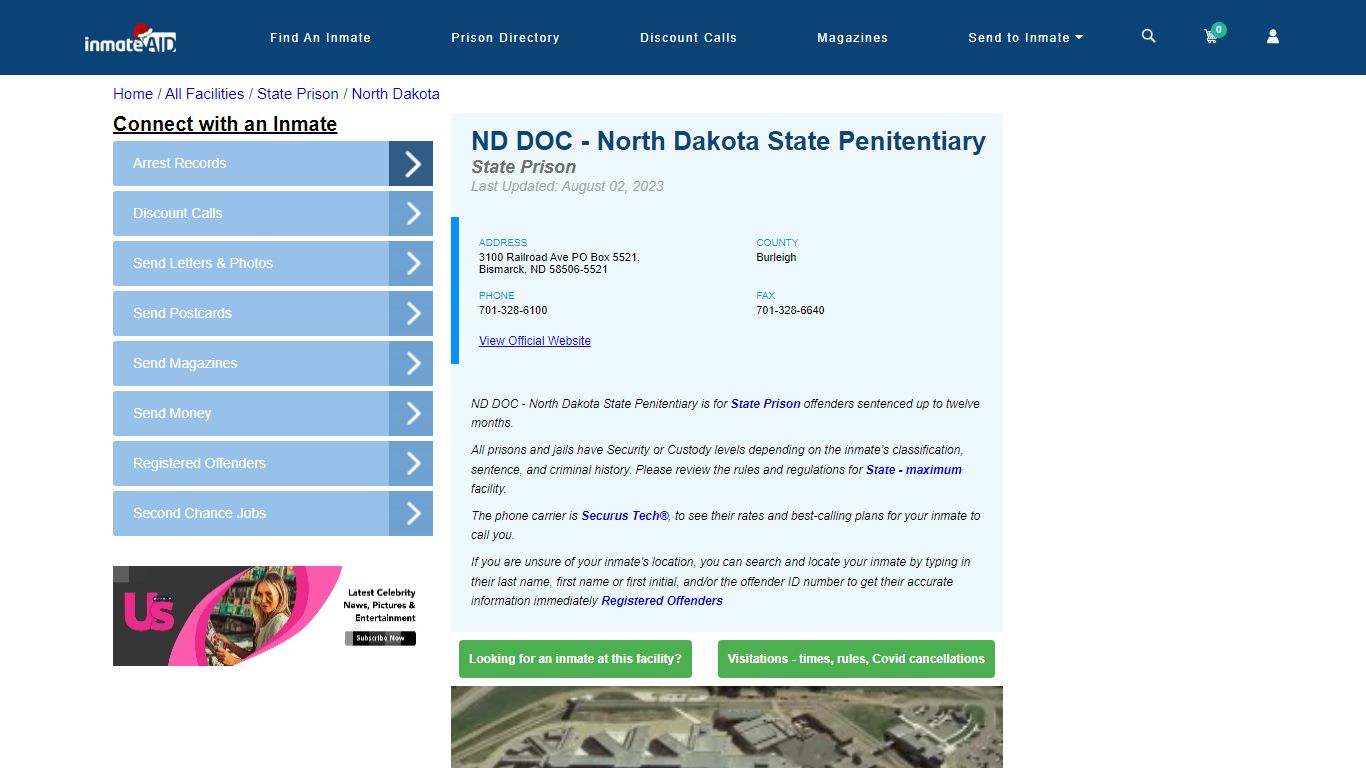 ND DOC - North Dakota State Penitentiary - InmateAid